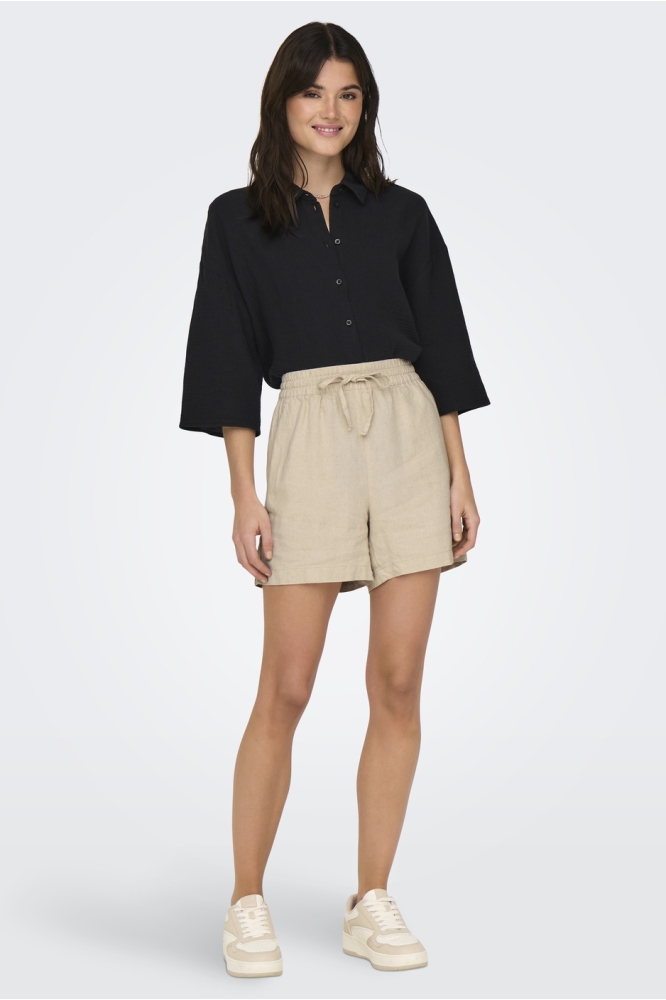 JDYSAY HW LINEN STRING SHORTS WVN N 15321518 OATMEAL/MELANGE